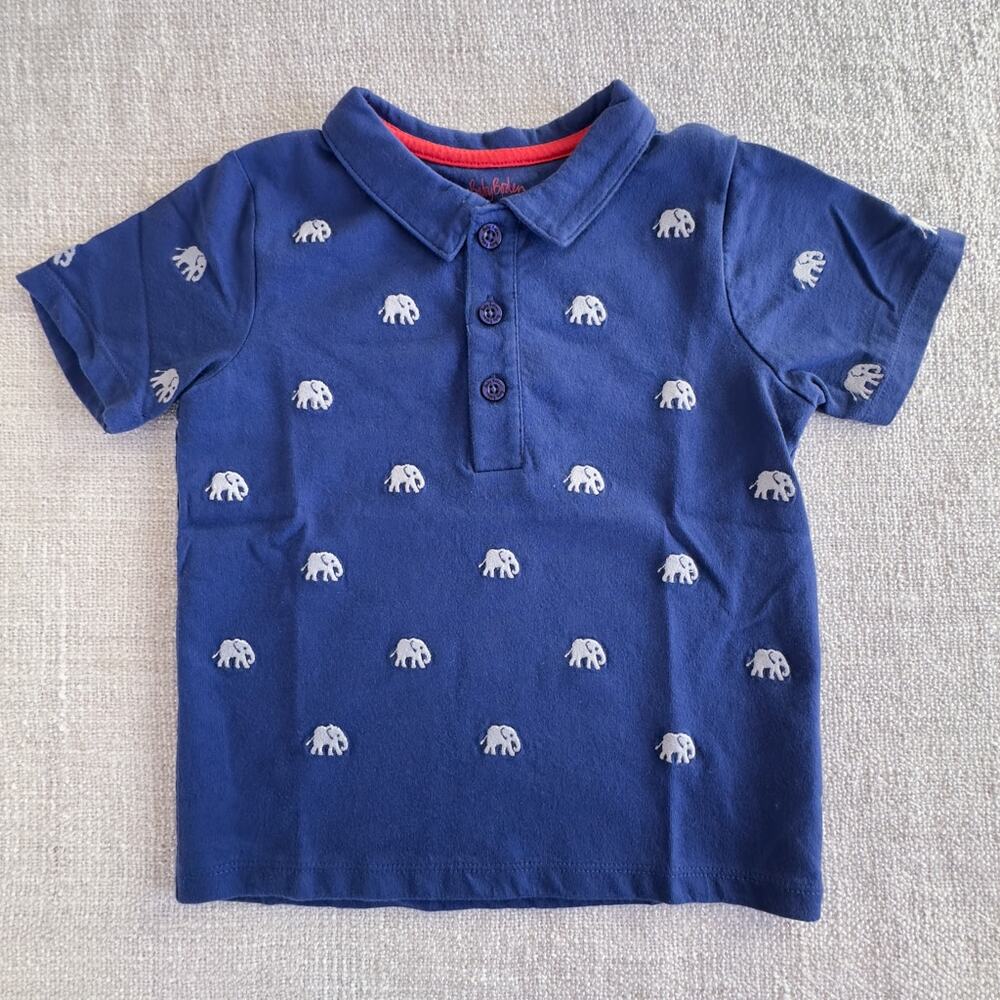 Mini Boden Blue Elephant Polo EUC 3/4
